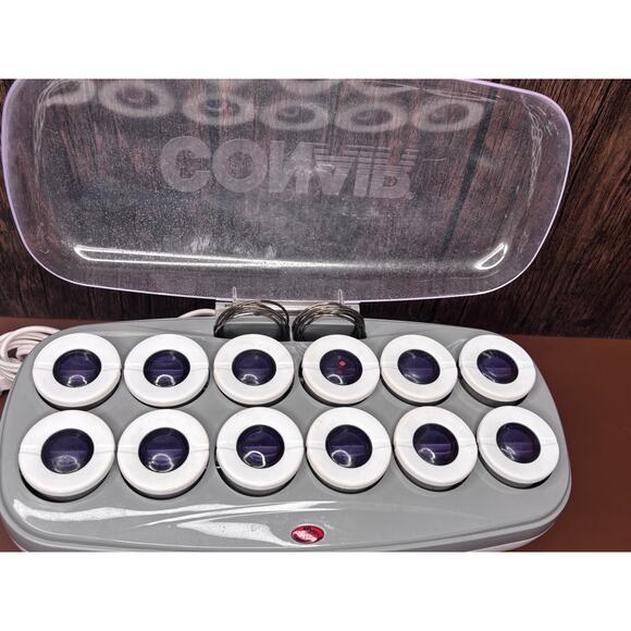 Conair Instant Heat Hairsetter 12 Jumbo (1.5”) Hot Rollers CHV14N 11 Clips Works - Picture 1 of 7